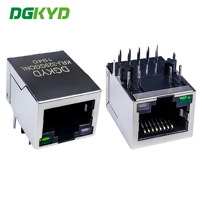 Сетевой интерфейс RJ45 с светодиодным светом Гигабитный Ethernet-коннектор горизонтальный разъем KRJ-329GGONL