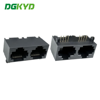 Сеть RJ45 женская розетка полный пластиковый соединитель сетевого порта 8P8C с двойным портом DGKYD561288IWA1DY1