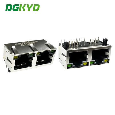 RJ45 горизонтальный интерфейс 8P8C со светом, защитной пружиной, круглым сетчатым узлом DGKYD561288DB1A1DY1