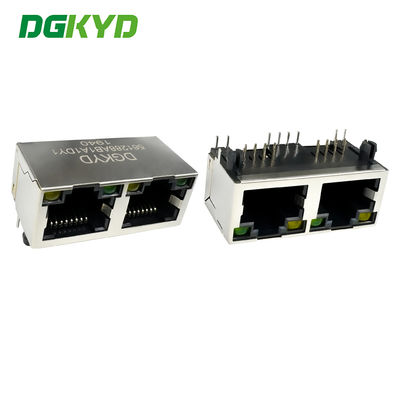 RJ45 горизонтальный интерфейс круглый шприц 1X2 сетевой порт 8P8C со светом и экраном DGKYD561288AB1A1DY1