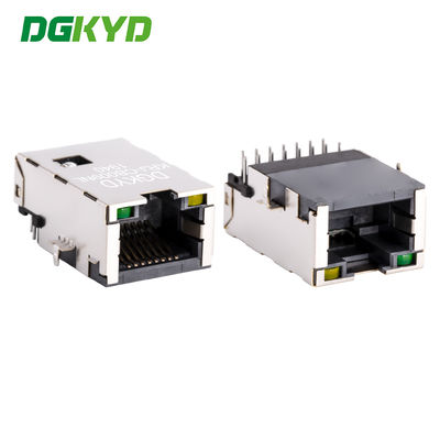 Сверхнизкий фрофиль RJ45 PCB соединитель cat5 сетевой порт RJ45 с магнитом KRJ-CB009NL