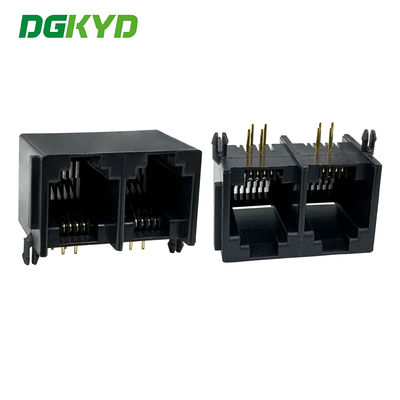 Разъем порта Ethernet RJ11 1X2 с интерфейсом уха 6P6C DGKYD5523E1266IWA1DY4