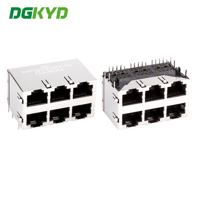 DGKYD59212388HWA1DY1A062 RJ45 многопортовый защищенный разъем без света 8P8C Ethernet-соединитель без изоляционной пружины