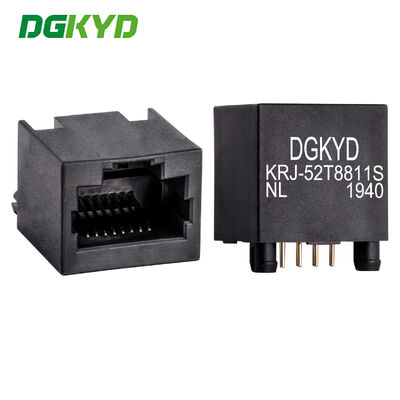 Ультратонкий разъем RJ45 с верхним входом 180 градусов для Ethernet-кабеля KRJ-52T8811SNL
