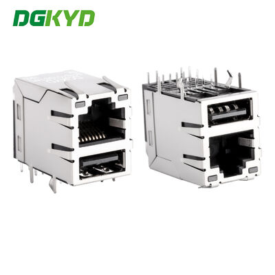 Порт Ethernet RJ45 с USB, без подсветки, экранированный, 100 Мбит/с, разъем Ethernet DGKYD611B101DB1WD009
