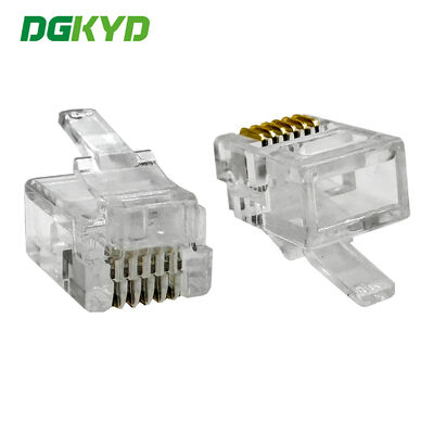 RJ11 хрустальная головка 6P6C хрустальная головка DGKYDRJ111166F1A1WW041 (короткий корпус)