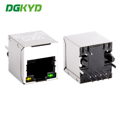 Вертикальный RJ45 соединитель с питанием PoE, 100Mbps интегрированный фильтр, DGKYD511B205AC2A8DP