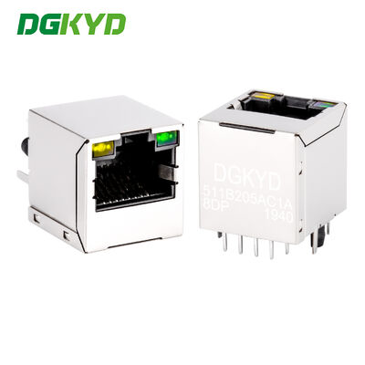 100Mbps RJ45 соединитель 180-градусный вертикальный порт Ethernet с прямым вставкой PoE DGKYD511B205AC1A8DP