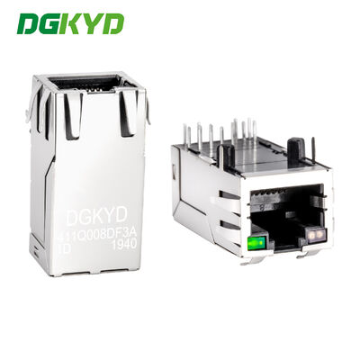 RJ45 однопортный сетевой разъем фильтра с освещением и защитой PBT DGKYD411Q008DF3A1D