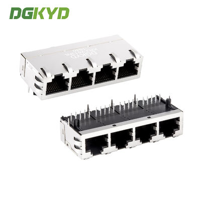 Гигабитный сетевой разъем 4 Ганг RJ45 Коннектор Ethernet Интерфейс KRJ-2513NL