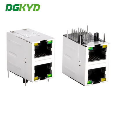 2x1 двухпортовый разъем RJ45 1000BASE-T Gigabit Ethernet с фильтром