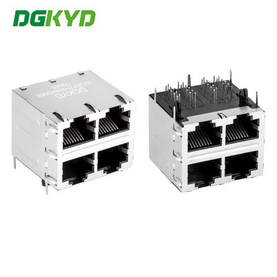 Модульный разъем RJ45 с внутренним магнитом. Конфигурация портов 2X2, совместимая с CAT6.