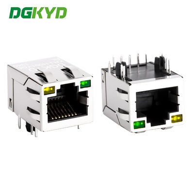 Боковой вход RJ45 магнитный разъем с светодиодом для 100 Мб Ethernet приложений KRJ-H001YGENL