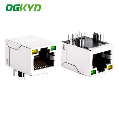 Прямоугольный разъем Ethernet CAT5e RJ45 со светодиодом и сетевым фильтром для высокопроизводительной сети