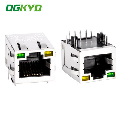 Модульный разъем 10/100 BASE Ethernet RJ45 с трансформатором и креплением через отверстие