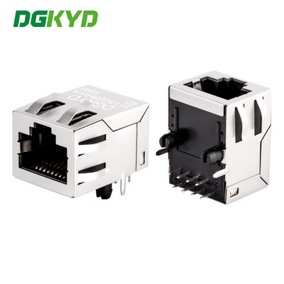 Экранированный разъем RJ45, скорость 100 Мбит/с, со встроенным сетевым трансформатором и без световой полосы