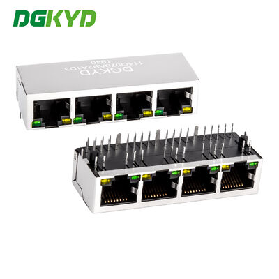 Металлический щит с четырьмя портами RJ45 модульный джек 1000 Base-Tx с светодиодной и печатной панелью