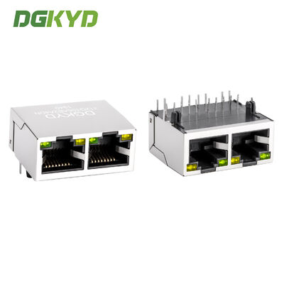 Многопортовый разъем RJ45 1X2 со встроенным гигабитным фильтром и 10-контактными позолоченными контактами