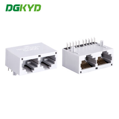 Разъем RJ45 с гигабитным интегрированным трансформатором, позолоченный, 6u, правосторонний, для монтажа на печатную плату