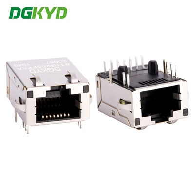 Единый порт 100M Интегрированный трансформатор 12Pin RJ45 Shielded Connector Ethernet Filter Modular Jack