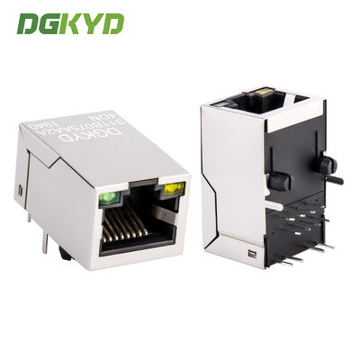 Подключатель RJ45 с одним портом с трансформатором 10/100 Base-T RJ45 Jack Модульный разъем для сети Ethernet