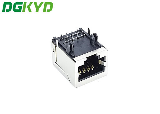 Держатель PCB ПОГРУЖЕНИЯ соединителя локальных сетей Rj45 черноты PA66 без лампы плоского 8PIN